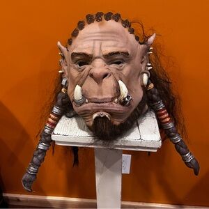 Halloween Orc Warrior Mask with Braids adult‎ size